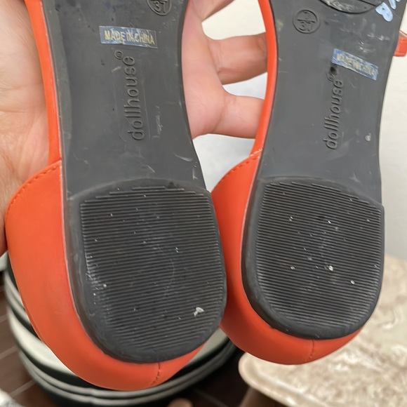 Dollhouse pointed toe orange flats - Picture 13 of 16